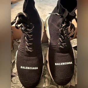 Balenciaga Speed Lace Up Trainer High 'Black Clear'